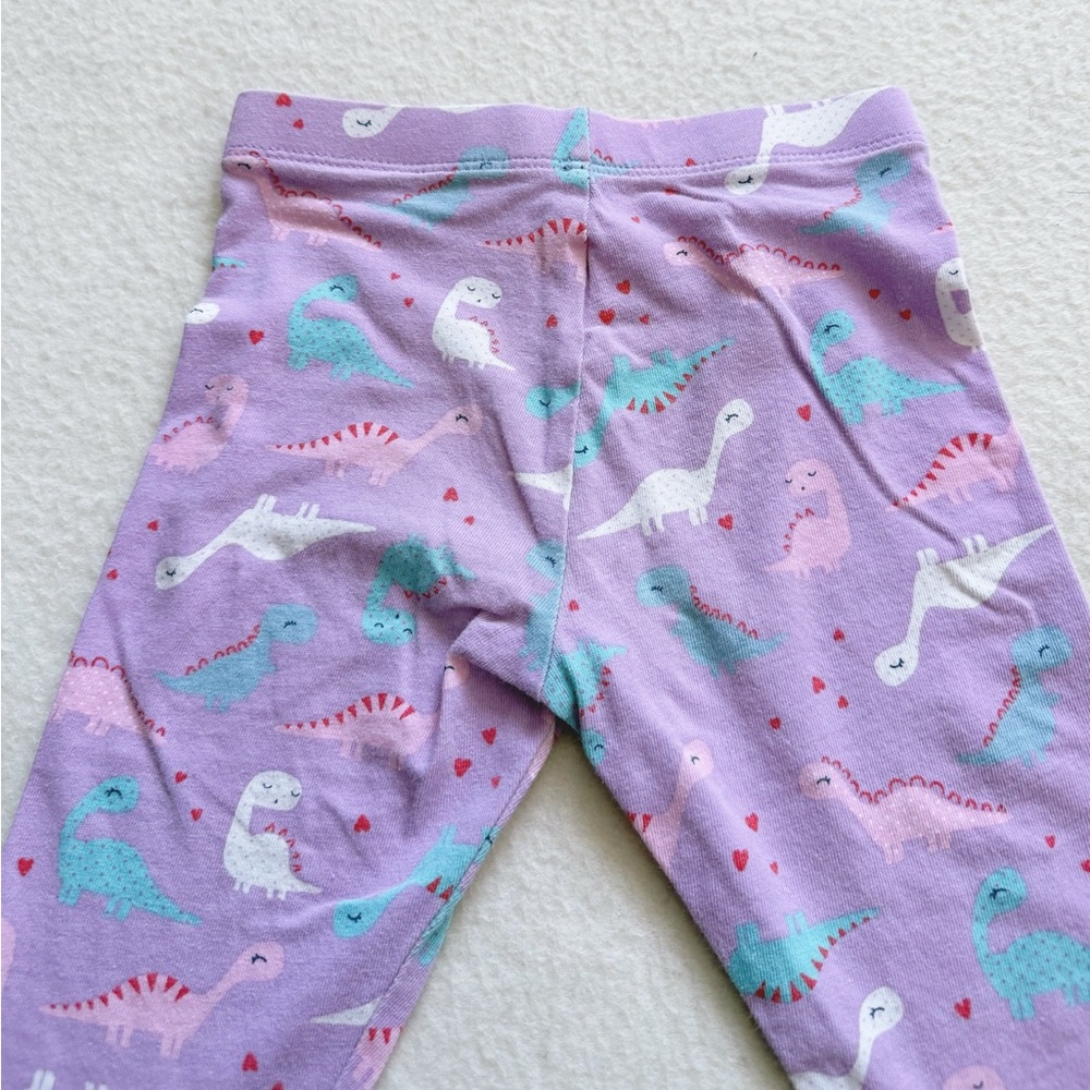 4/22 Mothercare Toddler Purple White Dinosaur Cotton Leggings Pants 12-18M 18M - Picture 15 of 16